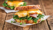 © hardvicore - Croque Monsieur, delicious French ham and cheese sandwich. Tasty fast food. Culinary concept.