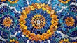 © Larysa - A detailed background of colorful mosaic tiles arranged in intricate, symmetrical patterns
