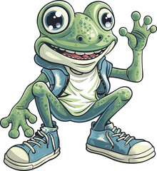 Happy Frog Comic Cartoon Character