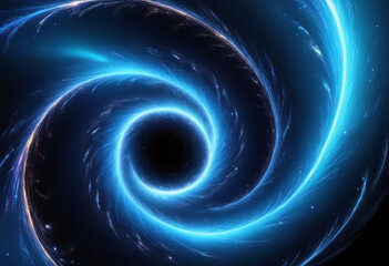 A blue spiral formation in the vast expanse of space, A celestial phenomenon like a supernova or black hole