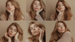 © tiagozr - Multiple close-up portraits of a woman with varied poses. Contact sheet, proof sheet.
