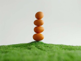 Wall Mural - egg on grass