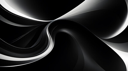 Wall Mural - a sophisticated and sleek swirl in black and white. the design should emphasize smooth curves and gr