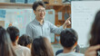 © Frank Gärtner - Asian teacher is pointing at the whiteboard explaining a lesson to his students in a classroom
