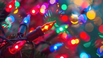 Multicolored background with moving holiday lights