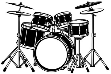 Wall Mural - musical instrument drum kit vector illustration