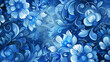 © ksu - Elegant abstract background in blue with beautiful abstract flowers