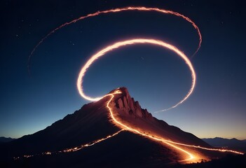 Wall Mural - Long exposure to mountain 