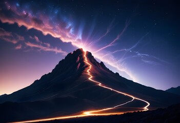 Wall Mural - Long exposure to mountain 