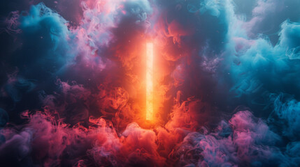 Wall Mural - colorful smoke on dark background