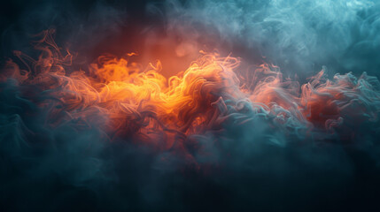 Wall Mural - colorful smoke on dark background