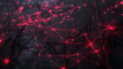 Poster - this moody, dark abstract showcases a network of technology nodes and connections illuminated by sub