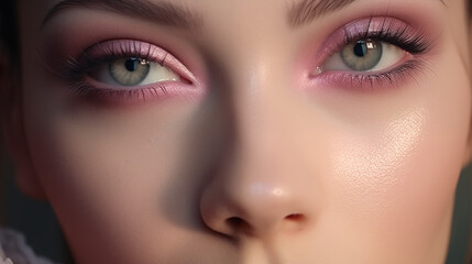 close up of a female eye makeup