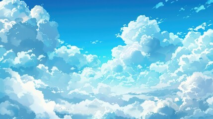Wall Mural - background of blue sky and white clouds
