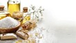 © TheWaterMeloonProjec - Spa theme with salt oil soap on white background
