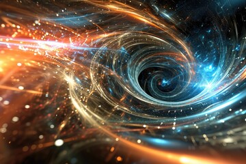Poster - a computer screen with a colorful background, Investigate particle-wave duality