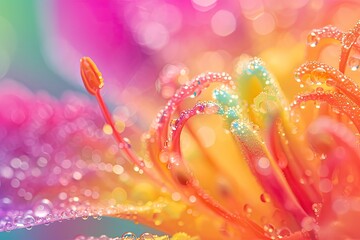 Poster - a flower with water droplets on it, Up-close moments capturing bursts of colors