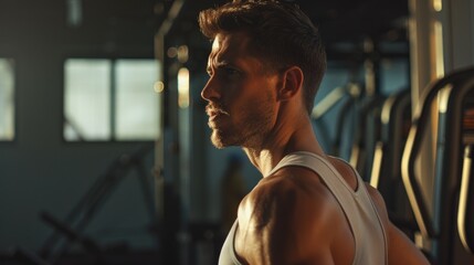 Wall Mural - The male at the gym