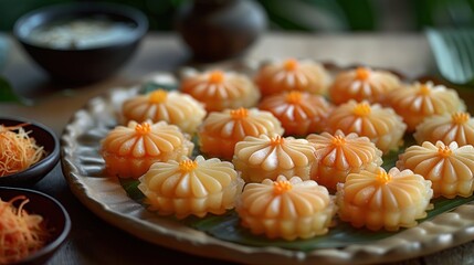 Close-up of Thai Dessert on a Plate