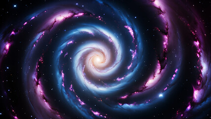 Wall Mural - a cosmic swirl that features stars, planets, and nebulae. the color palette should include deep blue