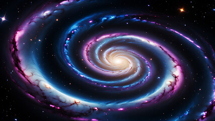Wall Mural - a cosmic swirl that features stars, planets, and nebulae. the color palette should include deep blue