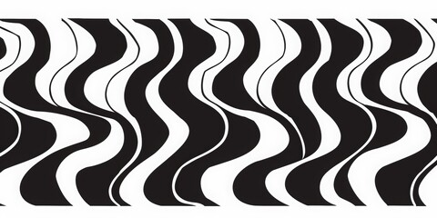 black and white illustration of a funky repeating sign wave