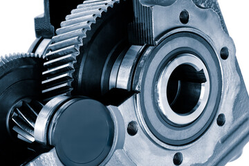 Aufkleber - A close up of a gear with a black cap on it. The gear is part of a larger machine