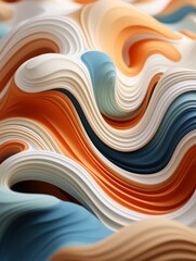 Poster - a 3d rendering of an abstract wave pattern