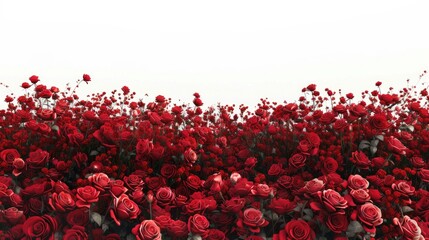 Wall Mural - A stunning array of red roses fills the frame against a pristine white backdrop
