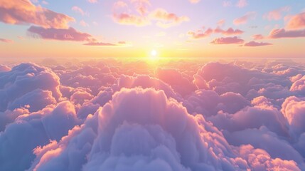 Wall Mural - Sunset cirrus cloud viewed from above