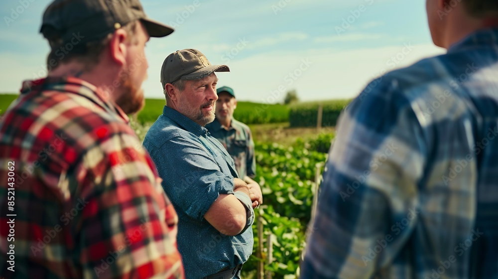 Farming group of farmers learning about crop health and farmers mental ...