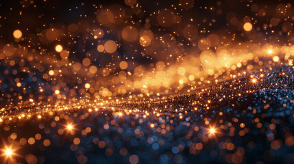 Wall Mural - glitter vintage lights background. dark gold and black. defocused