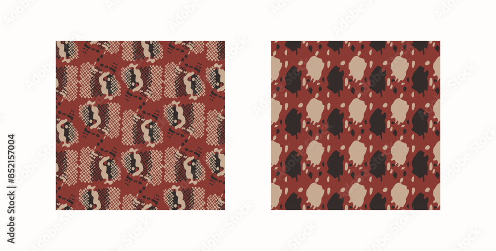 Shape Handwork Tribal ethnic camouflage abstract pattern set design in fall color ...