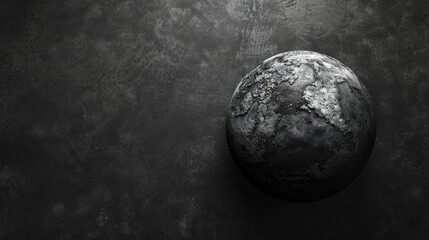 Wall Mural - a dynamic 3d rendering showcases an abstract version of planet earth in black and white complete wit