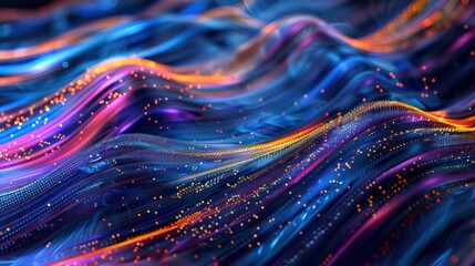 Wall Mural - data stream velocity: high-tech abstract. a high-speed visualization of data flow, represented throu
