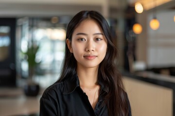 Wall Mural - Portrait of a young female receptionist