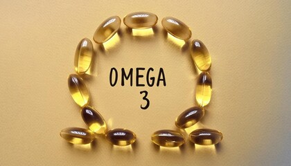 Wall Mural - Fish oil capsules with omega 3 benefits for brain