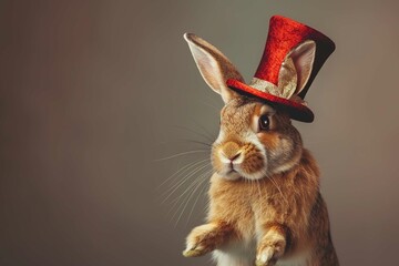 A rabbit with a hat 