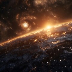 Wall Mural - A outer space galaxy far away with the sun