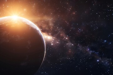 a outer space galaxy far away with the sun