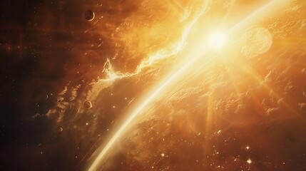 Wall Mural - A outer space galaxy far away with the sun