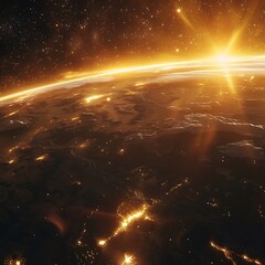 Wall Mural - A outer space galaxy far away with the sun