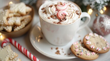 Canvas Print - Christmas Treats Hot Cocoa and Cookies for the Festive Season