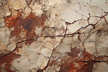 a close up of a rusty wall with peeling paint