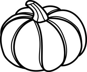 Canvas Print - Pumpkin outline illustration vector