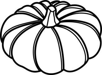 Canvas Print - Pumpkin outline illustration vector