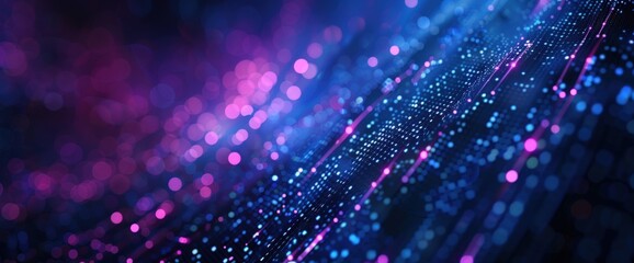 A colorful image of binary code with a blue background