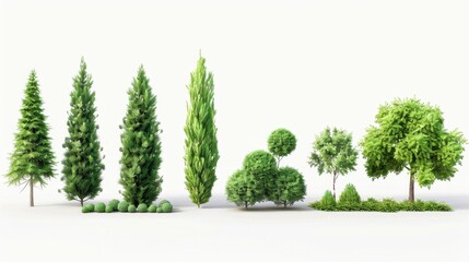 Wall Mural - A Variety of Green Trees for Landscape Design, Generative AI