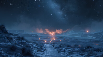 Wall Mural - milky way in the night sky