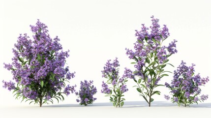 Wall Mural - Beautiful Purple Flowering Shrubs, Generative AI